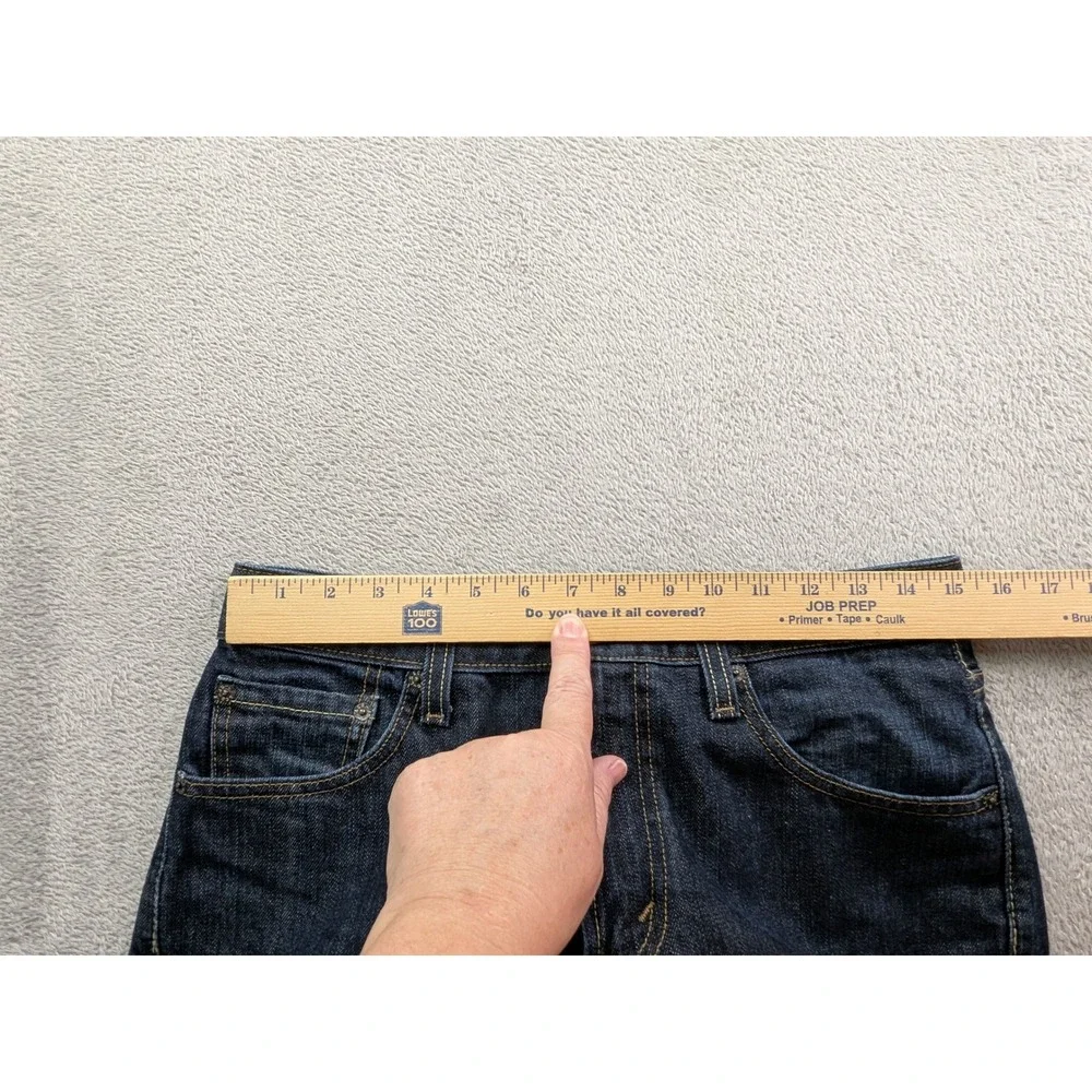 Levis 505 Regular Fit Jeans Mens 30x32 Dark Wash Indigo Straight Leg Denim